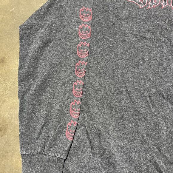 Vintage 90s Y2k Spitfire Grey Skater Long Sleeve T-Shirt - Picture 2 of 5